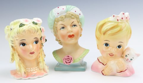 Ucagco, Enesco & Lady Head Vases