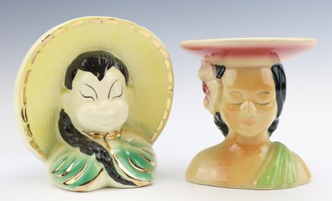 Royal Copley & Shawnee Pottery Head Vases