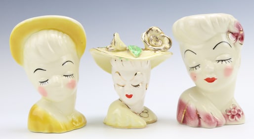 Glamour Girl Head Vase & Wall Pockets