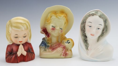 Religious & Youth Head Vases and Wall Pocket