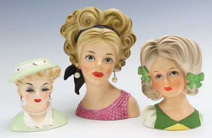 Relpo & Inarco Lady Head Vases