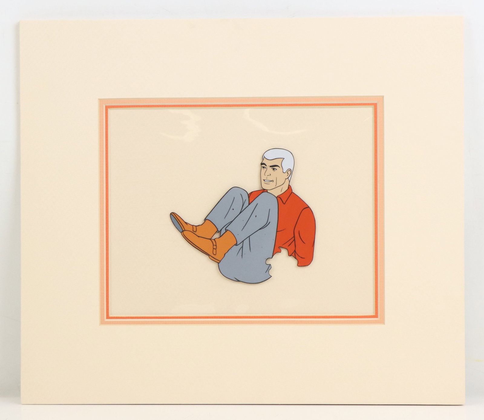 Jonny Quest Animation Cel: Hanna Barbera Jonny Quest hand painted animated cel of Race Bannon with COA. 13”h x 15”w