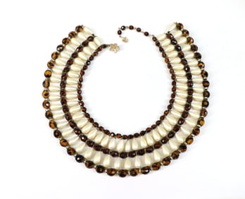 Faux Pearl Triple Strand Necklace