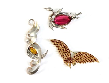 Three Bird Brooches