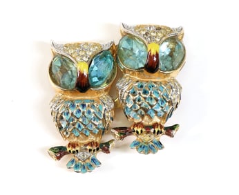 Coro Duette Owl Brooch