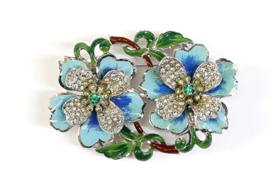 Floral Enamel Brooch