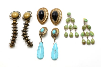 Multi-Maker Clip-On Earrings with Sterling and Brass Elements