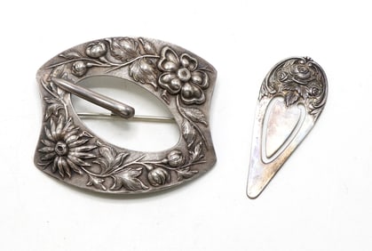 Stieff Sterling Silver Buckle and S. Kirk Sterling Silver Bookmark
