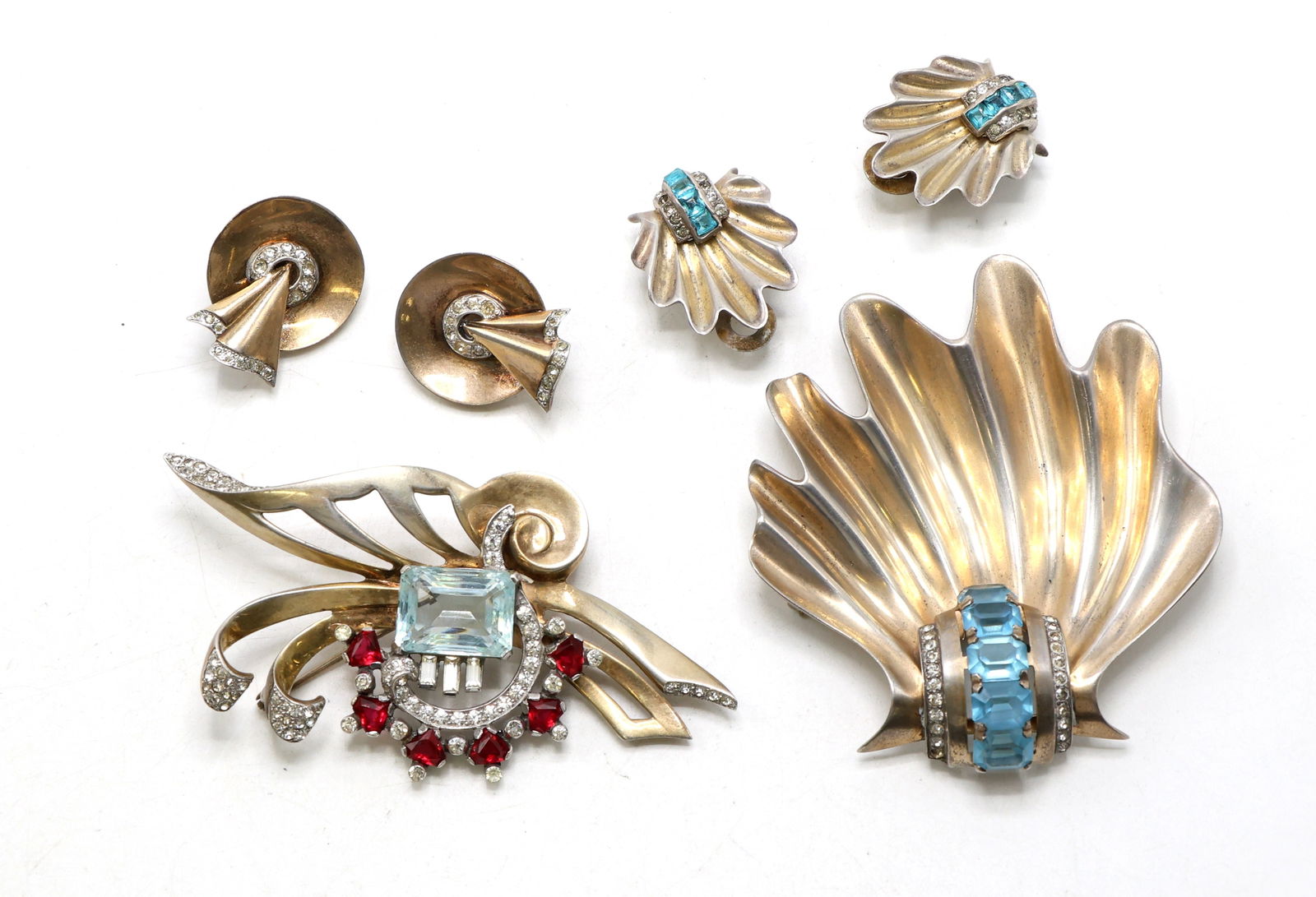 Mazer Sterling Brooch and Clip-On Earrings Jewelry Lot (1 of 7)