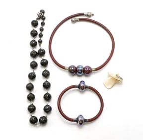 Miriam Haskell Glass Bead Necklace and Assorted Jewelry
