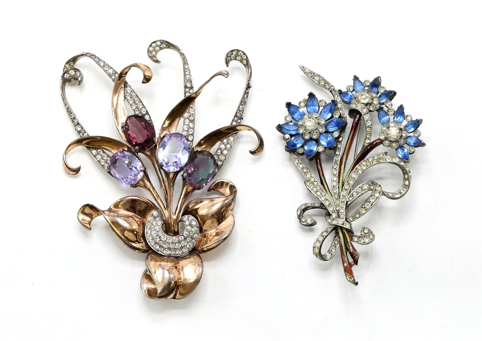 Rhinestone and Gemstone Floral Brooches (1 of 5)