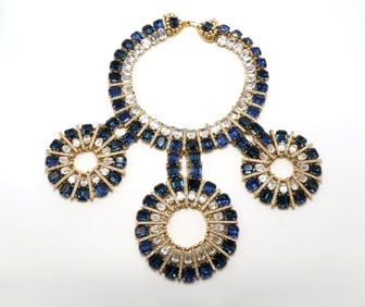 Coppola e Toppo Gold-Tone and Rhinestone Statement Necklace
