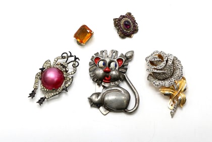 Monet and Assorted Brooches with Mixed Designs