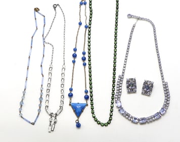 Kramer Clip-On Earrings and Assorted Necklaces
