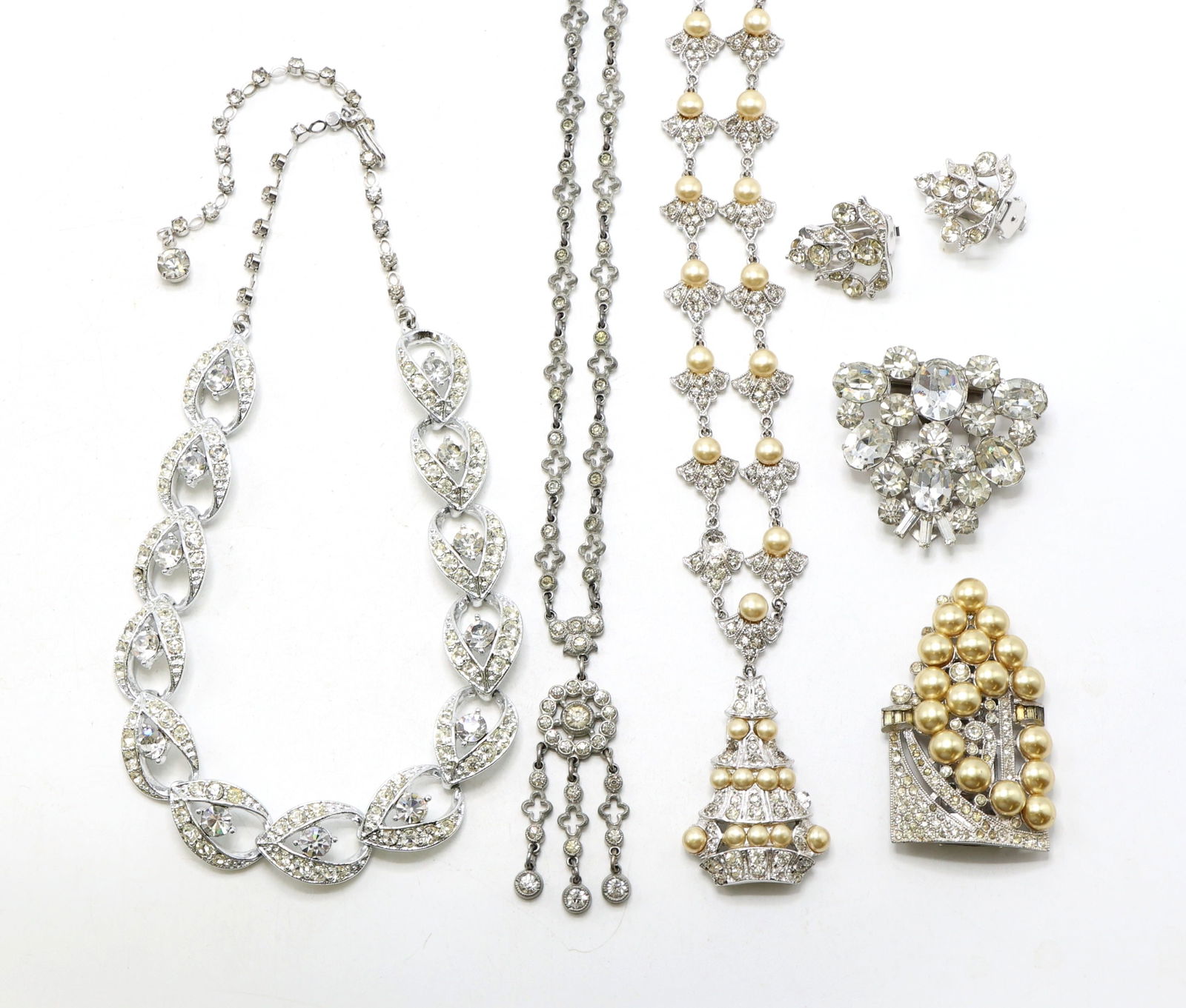 Charel Silver-Tone Rhinestone and Faux Pearl Jewelry (1 of 10)