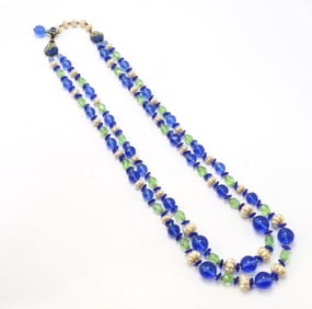 Miriam Haskell Double-Strand Glass Bead Necklace