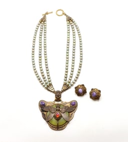 Patrice Triple-Strand Necklace and Earrings