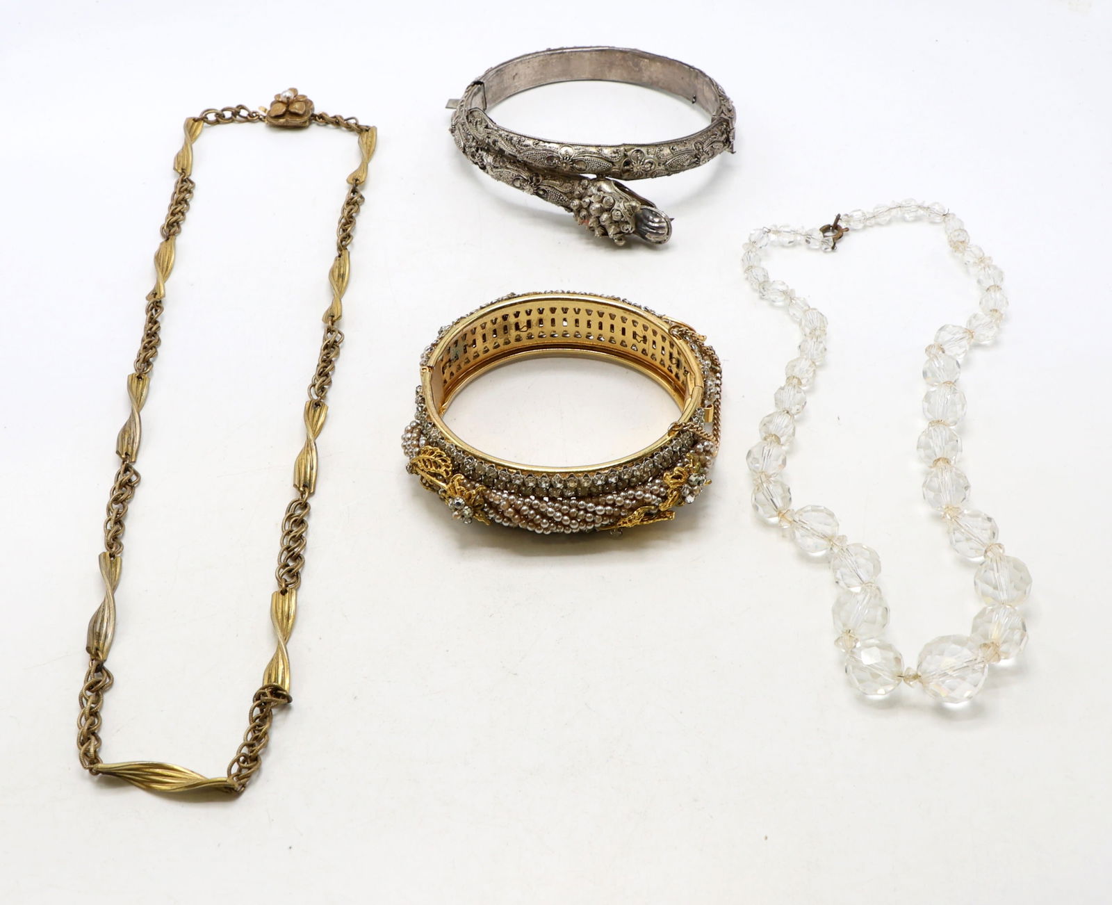 Miriam Haskell Necklace, Two Bracelets, and Crystal Necklace (1 of 10)