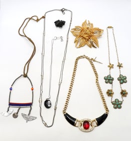 Hattie Carnegie Brooches and Assorted Necklaces