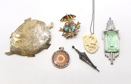 Accessocraft Brooch, Sterling Pendant, and Other Jewelry