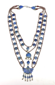 Lapis Lazuli and Beaded Multi-Strand Necklace