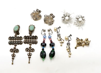 Emmons Brooch and Clip on Earrings Including Jan Michaels