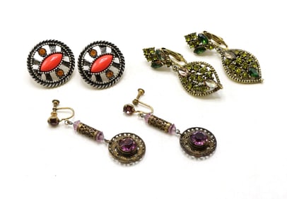 Emmons, Hollycraft, and Assorted Clip-On and Screw-Back Earrings