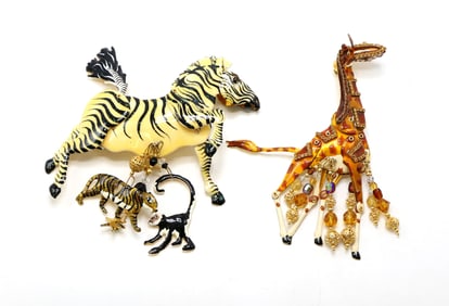 Lunch at the Ritz Giraffe and Zebra Enamel Pins
