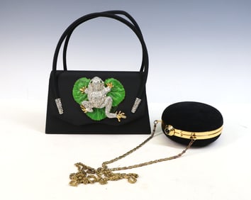 Winterthur Black Suede Evening Bag