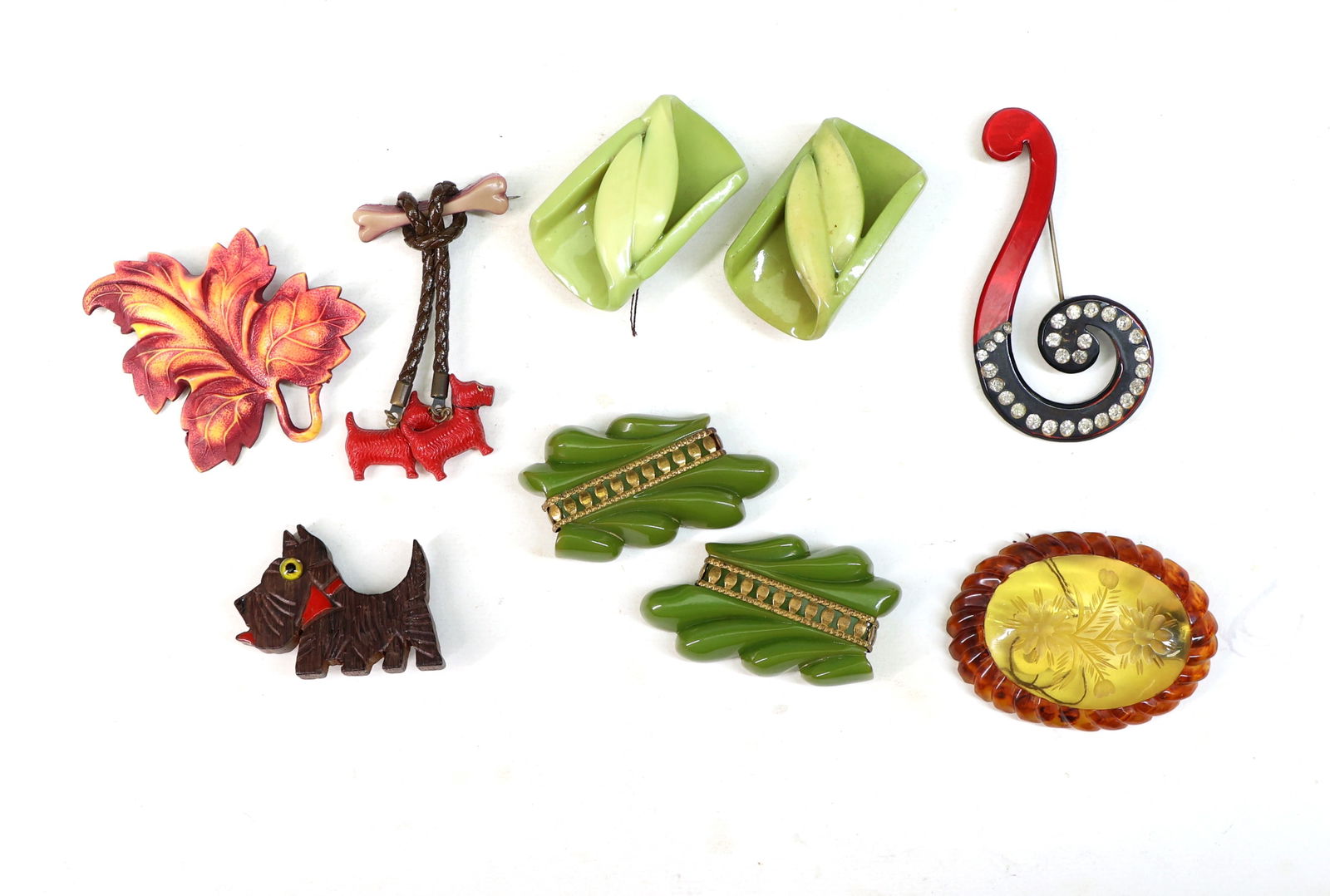 Vintage Plastic and Rhinestone Brooches (1 of 4)