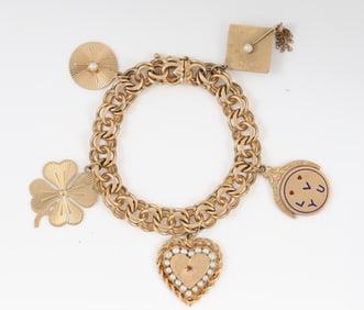 14k YG Charm Bracelet