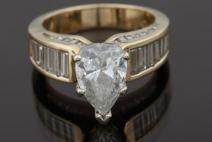 14k YG Diamond Ring, 3.6 Carat