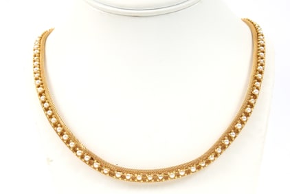 Merrin 18k YG Pearl Necklace