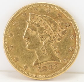 1883 U.S. Liberty Head $5 Gold Coin