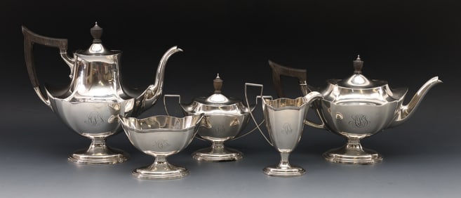 Gorham "Plymouth - Large" Sterling Silver Tea and Coffee Service