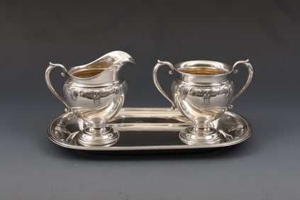 Wallace "Stradivari" Sterling Silver Creamer and Sugar Set