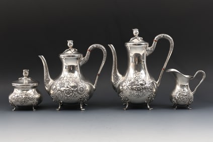 Wilhelm Ludwig German Sterling Silver Tea and Coffee Service