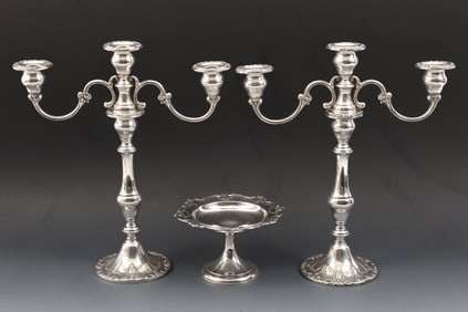 Gorham "Chantilly-Duchess" Sterling Silver Garniture