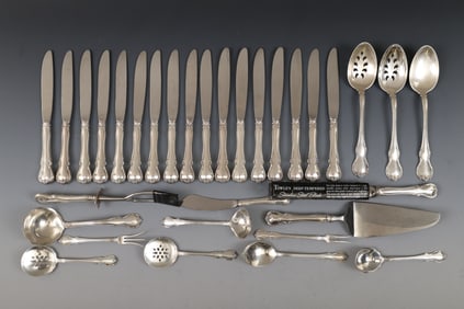 Towle "French Provincial" Sterling Silver Flatware Service for 7 With Extras