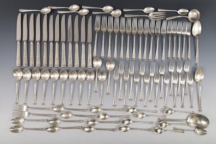 Watson "Windsor Rose" Sterling Silver Flatware Service for 12