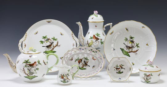 Herend "Rothschild Bird" Porcelain Coffee and Tea Wares