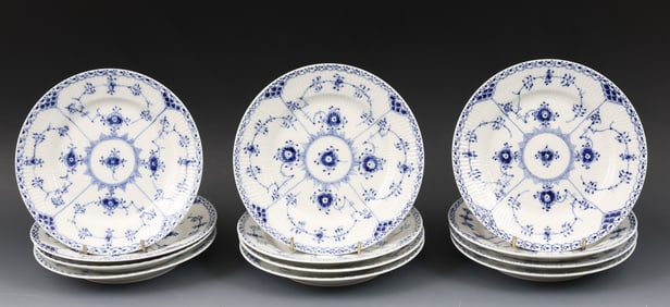 Royal Copenhagen "Blue Fluted - Half Lace" Porcelain Salad Plates