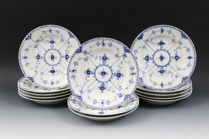 Royal Copenhagen "Blue Fluted - Half Lace" Porcelain Dinner Plates
