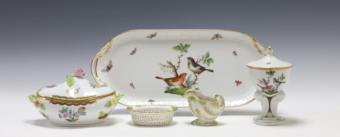 Herend "Rothschild Bird" and "Queen Victoria" Porcelain Wares