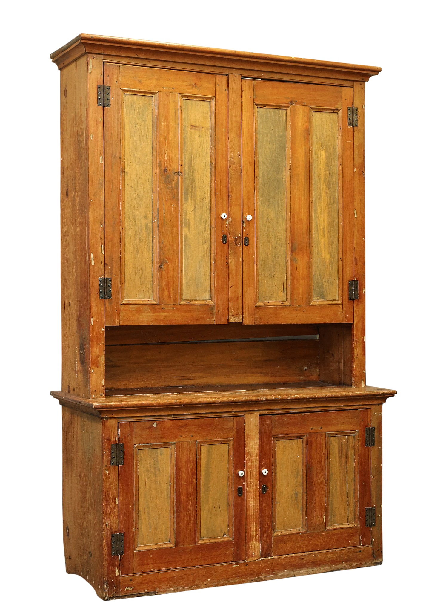 Early 19th c. Painted Pine Step-Back Cupboard (1 of 18)
