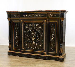 Napoleon III Gilt Bronze and Ebonized Side Cabinet
