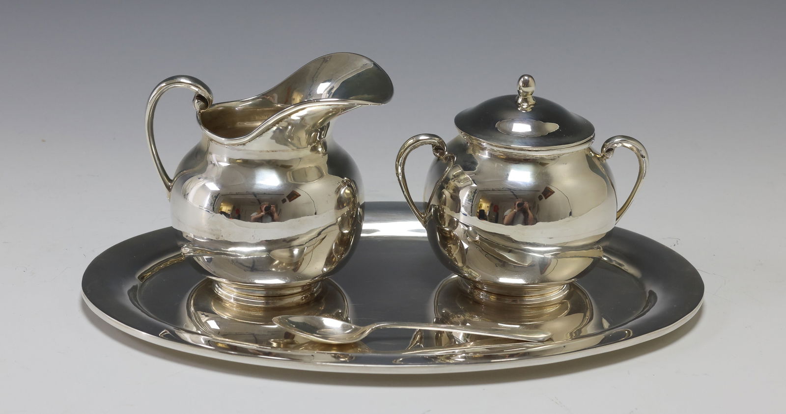 Mexican Sterling Silver Creamer and Sugar Set