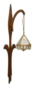 Walnut and Glass Sconce