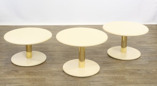 Lacquer and Brass Occasional Tables