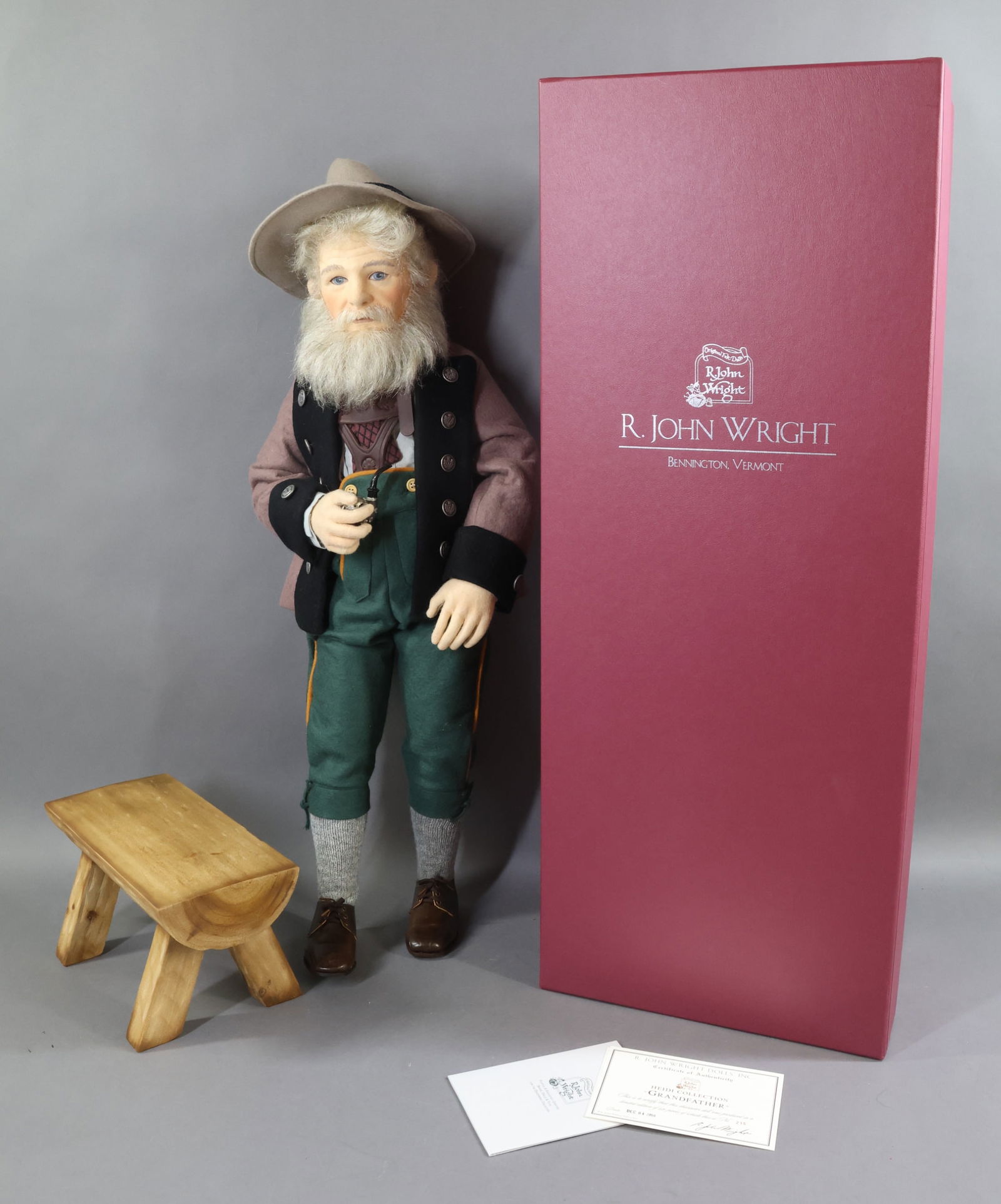 R. JOHN WRIGHT: MIB 2008 26" "Grandfather" from the Heidi Collection. Ltd. Ed. 215/250. This lot is being sold AS IS.